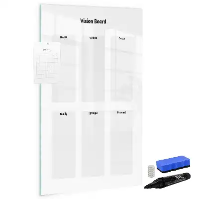 Visiebord van glas met decoratieve print