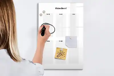 Visiebord van glas met decoratieve print