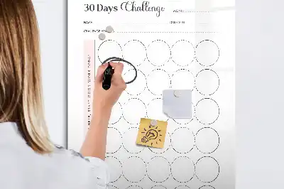 Magnetisch glazen memobord voor aan de muur 30-dagen uitdaging