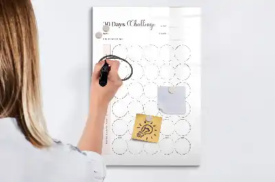 Magnetisch glazen memobord voor aan de muur 30-dagen uitdaging