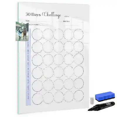 Glazen 30-dagen planner met decoratieve print