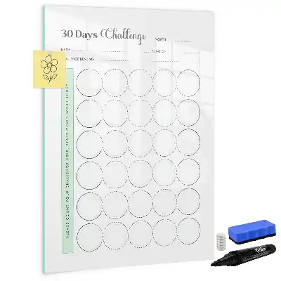 Magnetisch glazen memobord voor aan de muur uitdaging planner