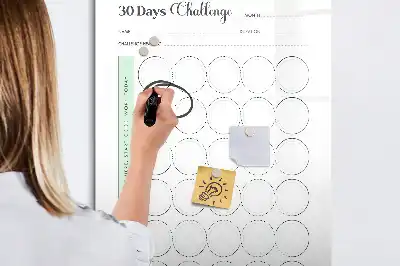 Magnetisch glazen memobord voor aan de muur uitdaging planner