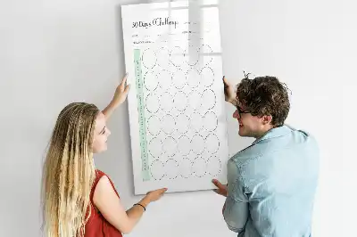 Magnetisch glazen memobord voor aan de muur uitdaging planner