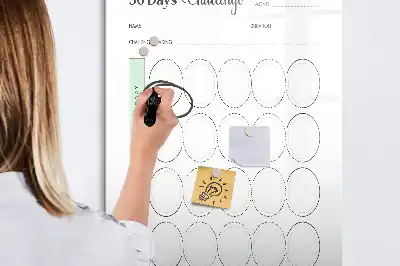 Magnetisch glazen memobord voor aan de muur uitdaging planner