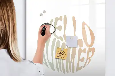 Glazen magneetbord met decoratieve Hallo zomer print