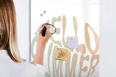 Glazen magneetbord met decoratieve Hallo zomer print