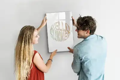 Glazen magneetbord met decoratieve Hallo zomer print