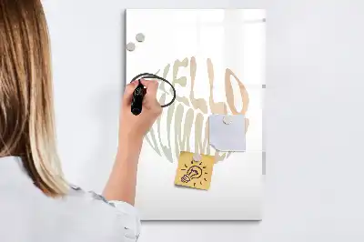 Glazen magneetbord met decoratieve Hallo zomer print