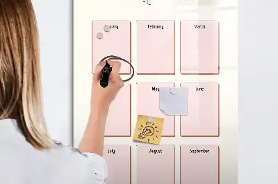 Magnetisch glazen memobord verjaardagskalender voor aan de muur