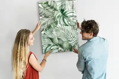 Glazen magneetbord met print van aquarel bladeren