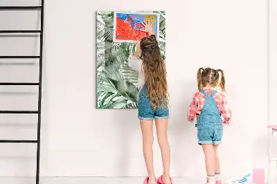 Glazen magneetbord met print van aquarel bladeren