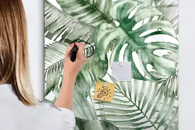 Glazen magneetbord met print van aquarel bladeren