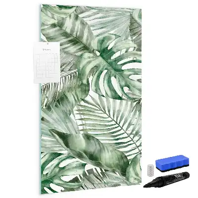 Glazen magneetbord met print van aquarel bladeren