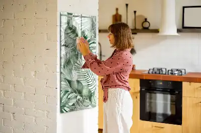 Glazen magneetbord met print van aquarel bladeren