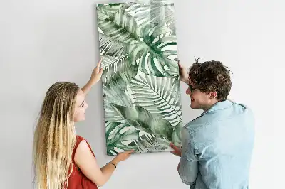 Glazen magneetbord met print van aquarel bladeren