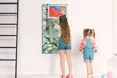Glazen magneetbord met print van aquarel bladeren