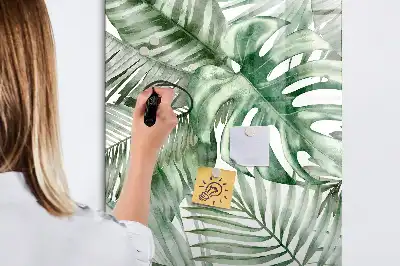 Glazen magneetbord met print van aquarel bladeren