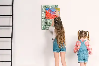 Glazen magneetbord met print van aquarel bladeren