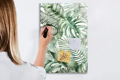 Glazen magneetbord met print van aquarel bladeren