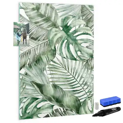 Glazen magneetbord met print van aquarel bladeren