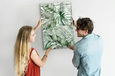 Glazen magneetbord met print van aquarel bladeren