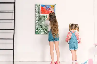 Glazen magneetbord met print van aquarel bladeren