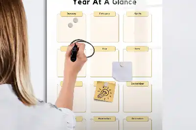 Magnetisch glazen jaarplanner voor aan de muur magneetbord van glas voor wandmontage