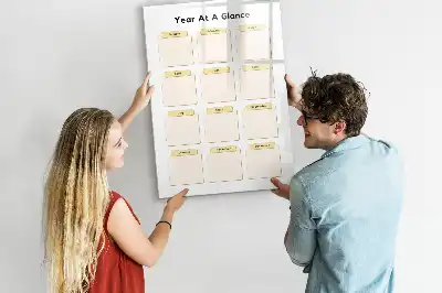 Magnetisch glazen jaarplanner voor aan de muur magneetbord van glas voor wandmontage