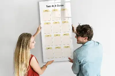 Magnetisch glazen jaarplanner voor aan de muur magneetbord van glas voor wandmontage