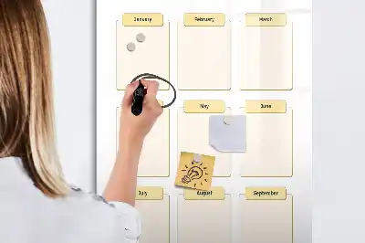 Magnetisch glazen jaarplanner voor aan de muur magneetbord van glas voor wandmontage
