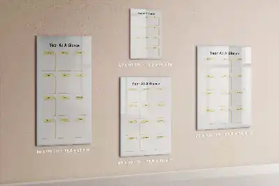 Magnetisch glazen jaarplanner voor aan de muur magneetbord van glas voor wandmontage