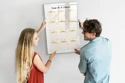 Magnetisch glazen jaarplanner voor aan de muur magneetbord van glas voor wandmontage