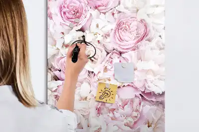 Magnetisch glazen memobord voor aan de muur rozen