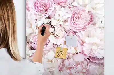 Magnetisch glazen memobord voor aan de muur rozen