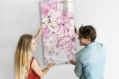 Magnetisch glazen memobord voor aan de muur rozen