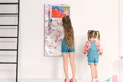 Magnetisch glazen memobord voor aan de muur rozen