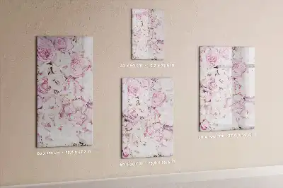 Magnetisch glazen memobord voor aan de muur rozen