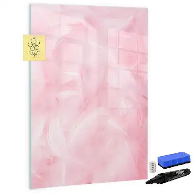 Magnetisch glazen memobord voor aan de muur met subtiele veren