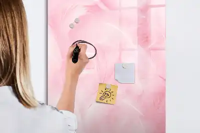 Magnetisch glazen memobord voor aan de muur met subtiele veren