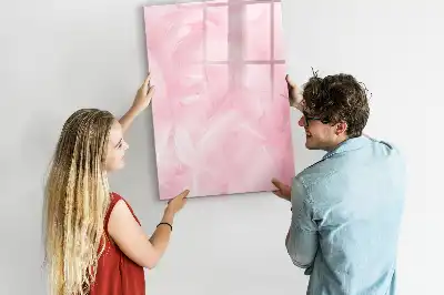 Magnetisch glazen memobord voor aan de muur met subtiele veren
