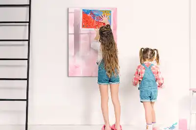 Magnetisch glazen memobord voor aan de muur met subtiele veren