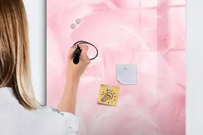 Magnetisch glazen memobord voor aan de muur met subtiele veren