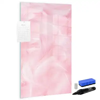 Magnetisch glazen memobord voor aan de muur met subtiele veren