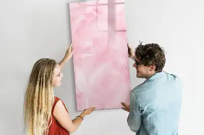 Magnetisch glazen memobord voor aan de muur met subtiele veren