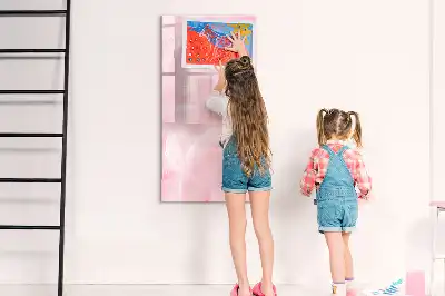 Magnetisch glazen memobord voor aan de muur met subtiele veren