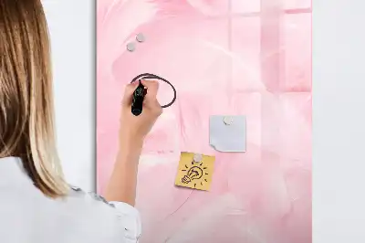 Magnetisch glazen memobord voor aan de muur met subtiele veren