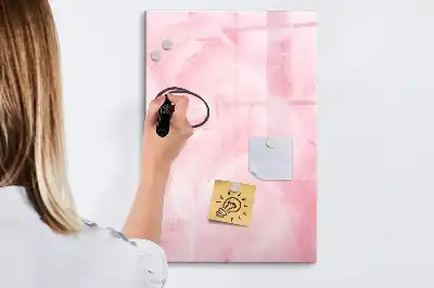 Magnetisch glazen memobord voor aan de muur met subtiele veren