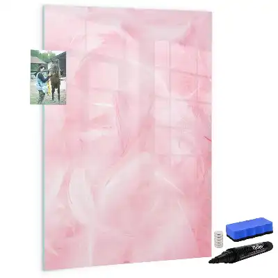 Magnetisch glazen memobord voor aan de muur met subtiele veren