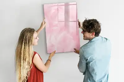 Magnetisch glazen memobord voor aan de muur met subtiele veren